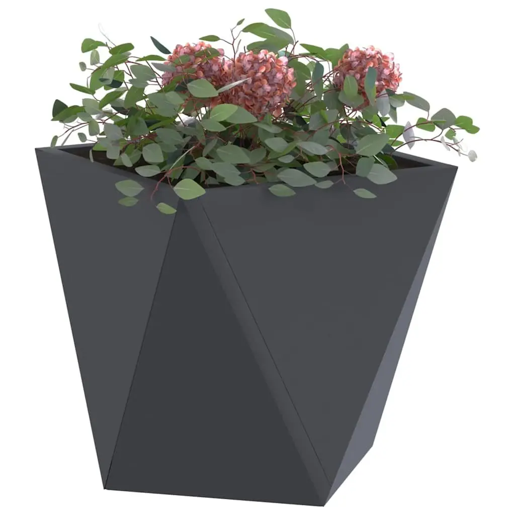 Steel Garden Planter Outdoor 30x30x30cm Anthracite Flower Pot Box