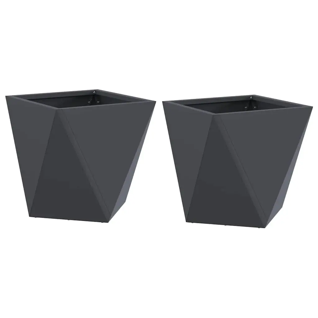 30cm Anthracite Steel Planter Set