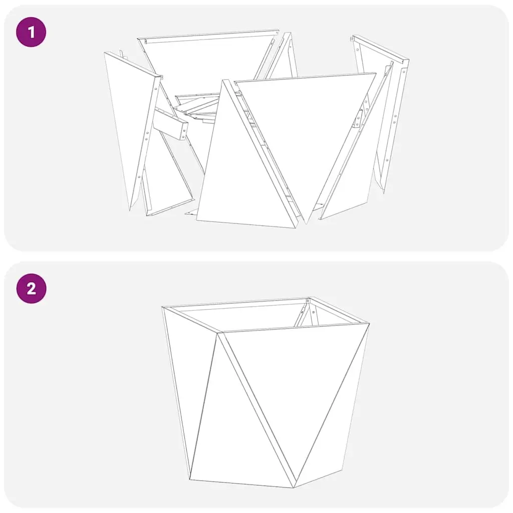 30cm Anthracite Steel Planter Set