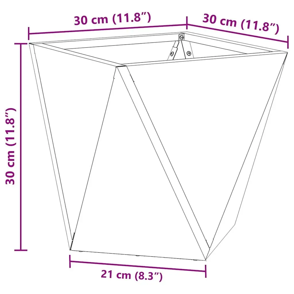 30cm Anthracite Steel Planter Set