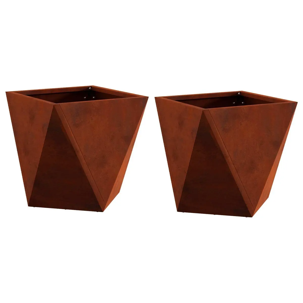Garden Planter Set Outdoor Steel Box 30x30x30cm