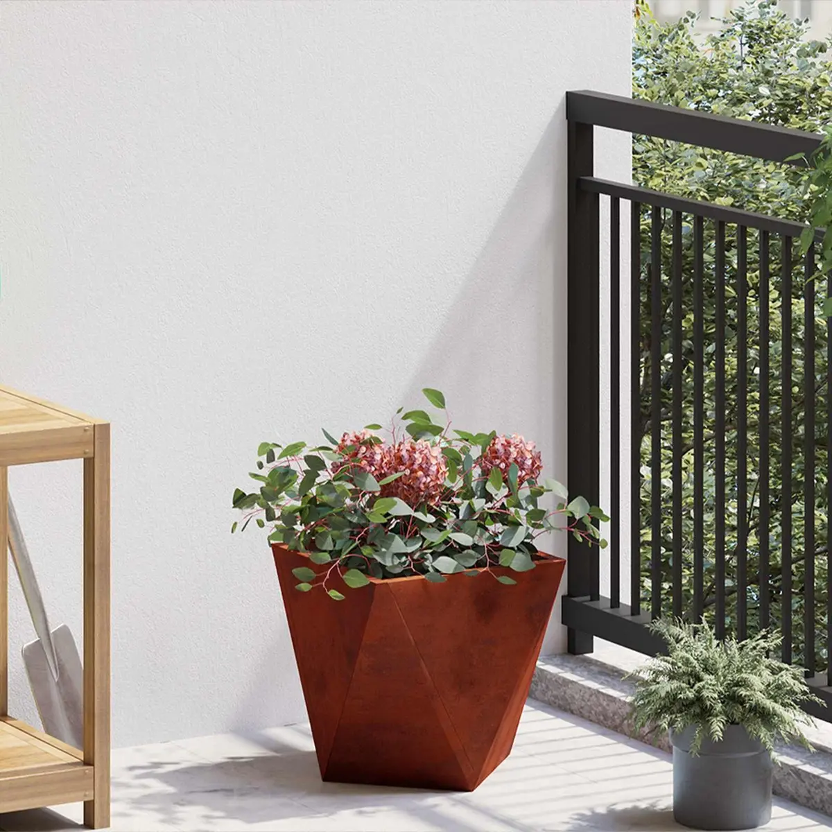 Garden Planter Set Outdoor Steel Box 30x30x30cm