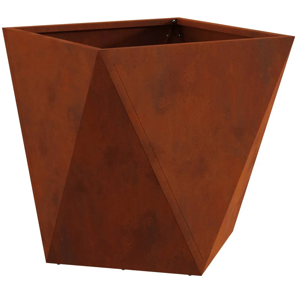 Steel Garden Planter Box Outdoor 40x40x40cm Rusty Brown Corrugated