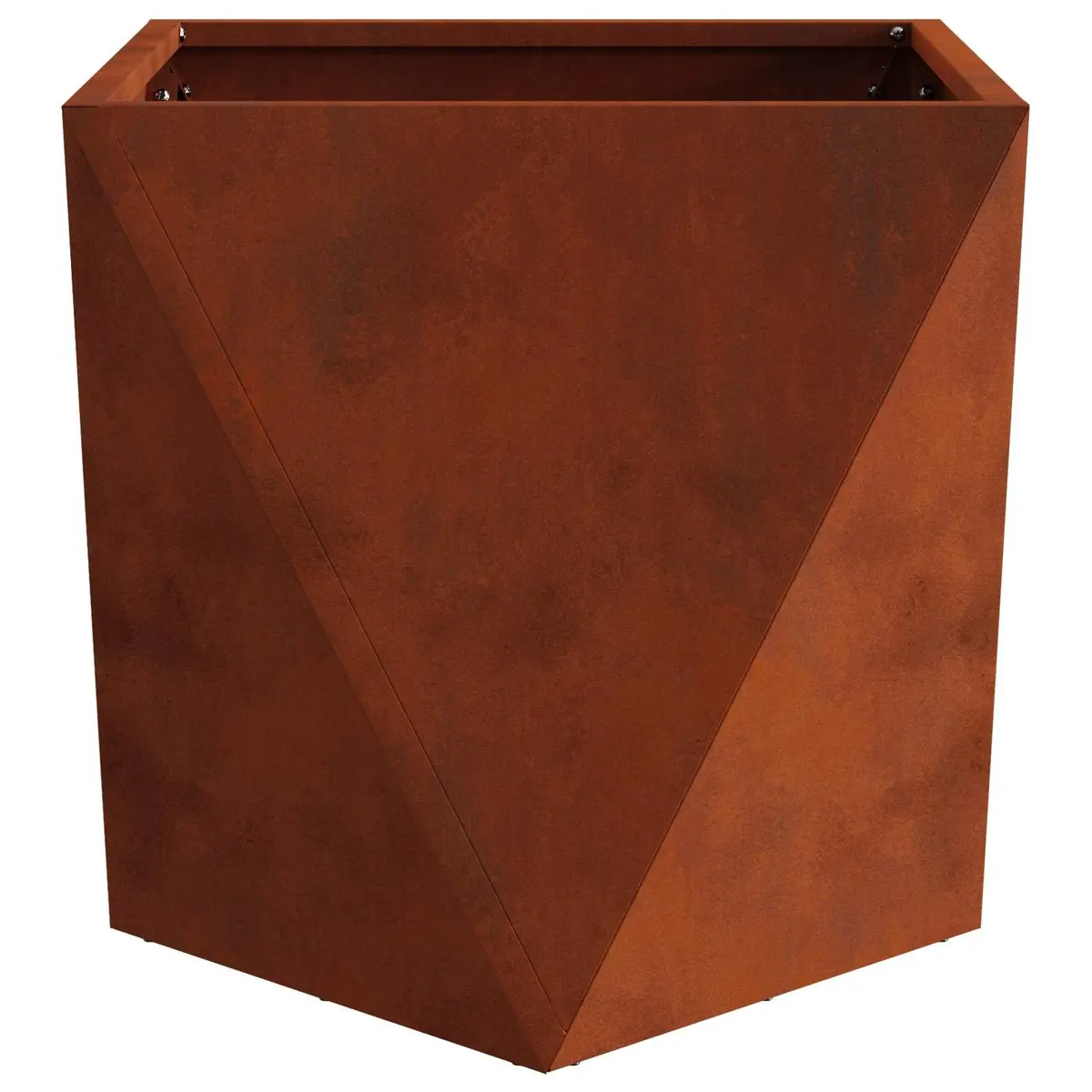 Steel Garden Planter Box Outdoor 40x40x40cm Rusty Brown Corrugated