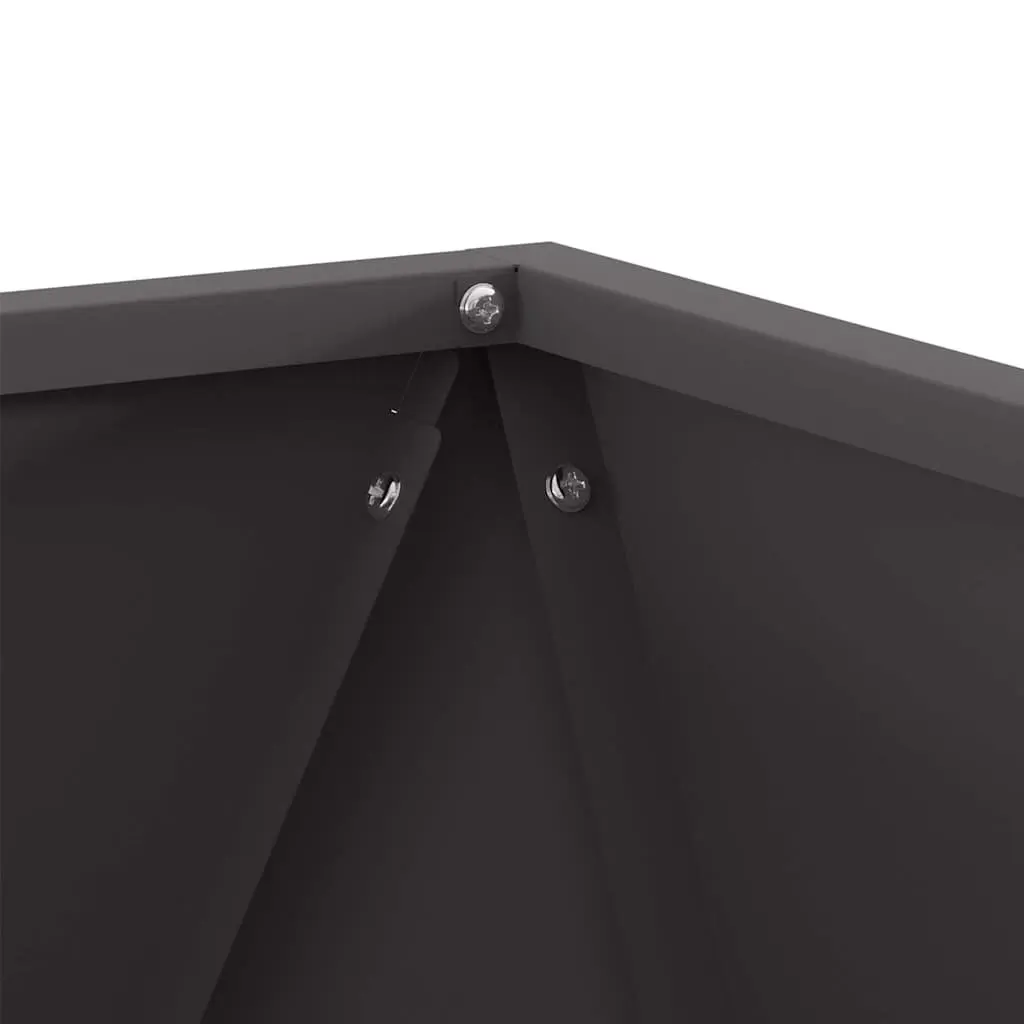 Steel Garden Planter Box 50x50x50cm Black Outdoor Pots Corrugated Square Raised