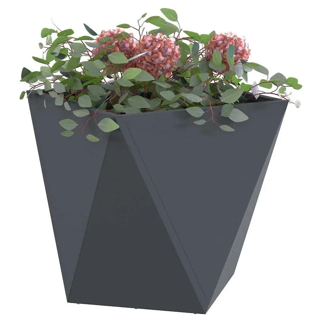 Steel Planter Box Outdoor Garden 50x50x50cm Anthracite Set
