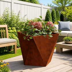 Garden Planter Box 50x50x50cm - Steel with Corrugated Design