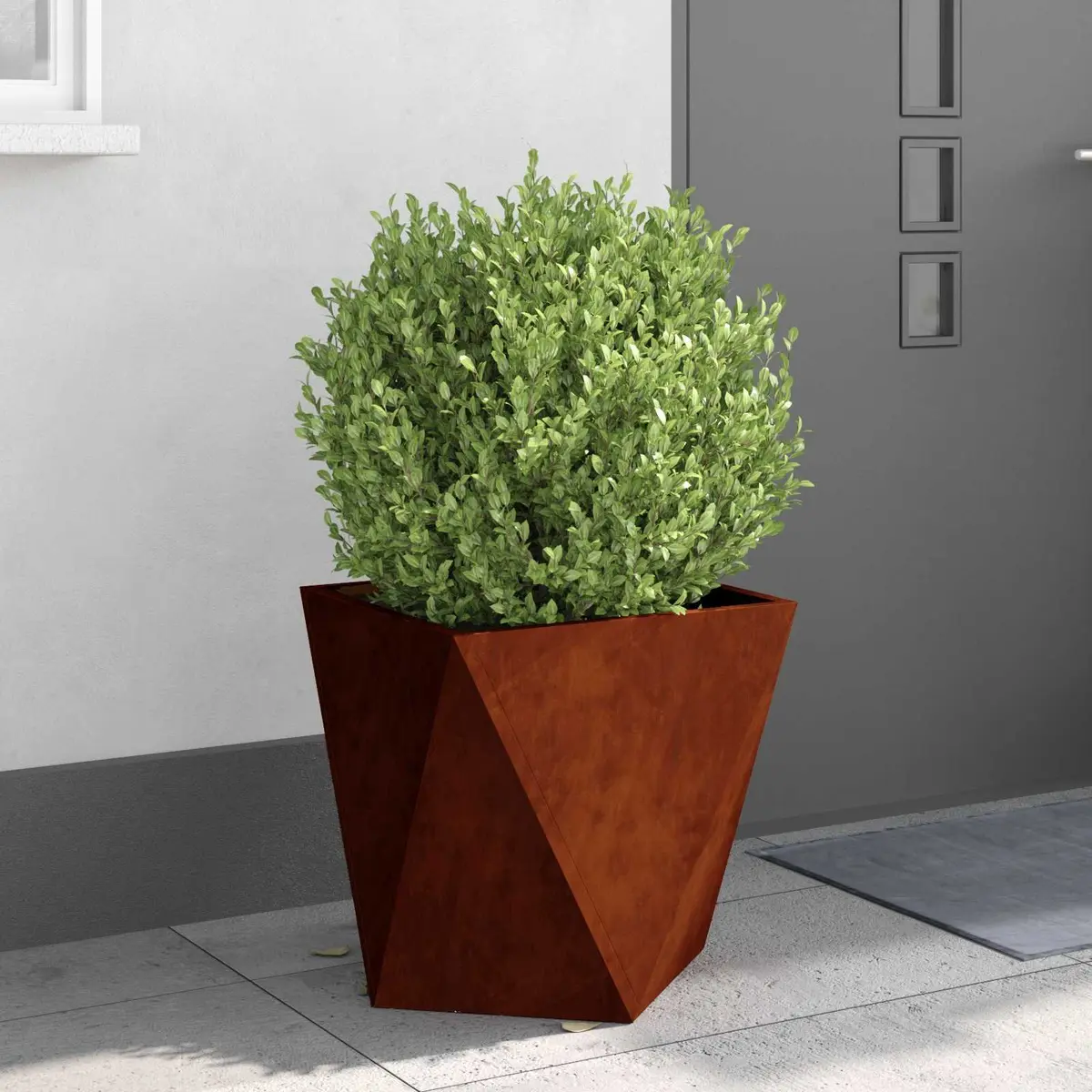 Garden Planter Set 2 pcs Steel Outdoor Pot Box 50 x 50 x 50 cm Terrace