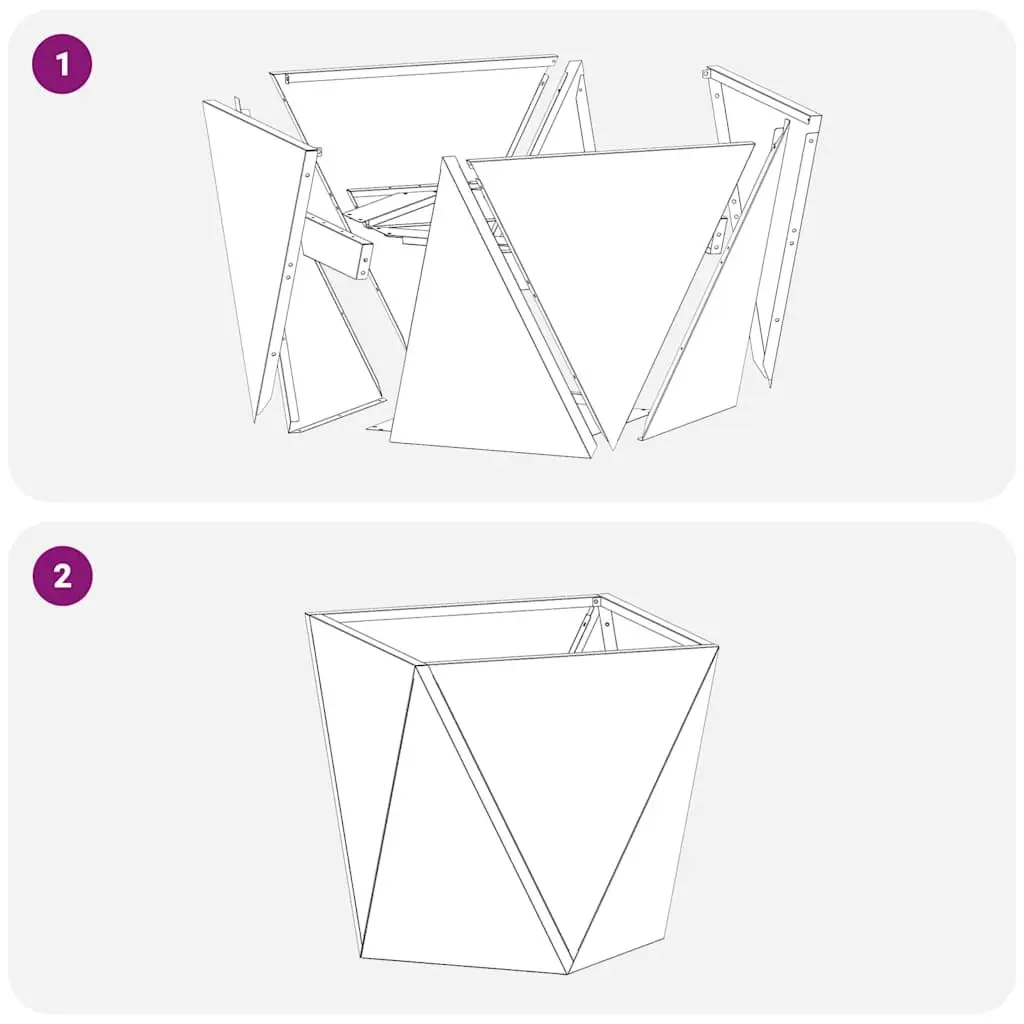 Garden Planter Set 2 pcs Steel Outdoor Pot Box 50 x 50 x 50 cm Terrace