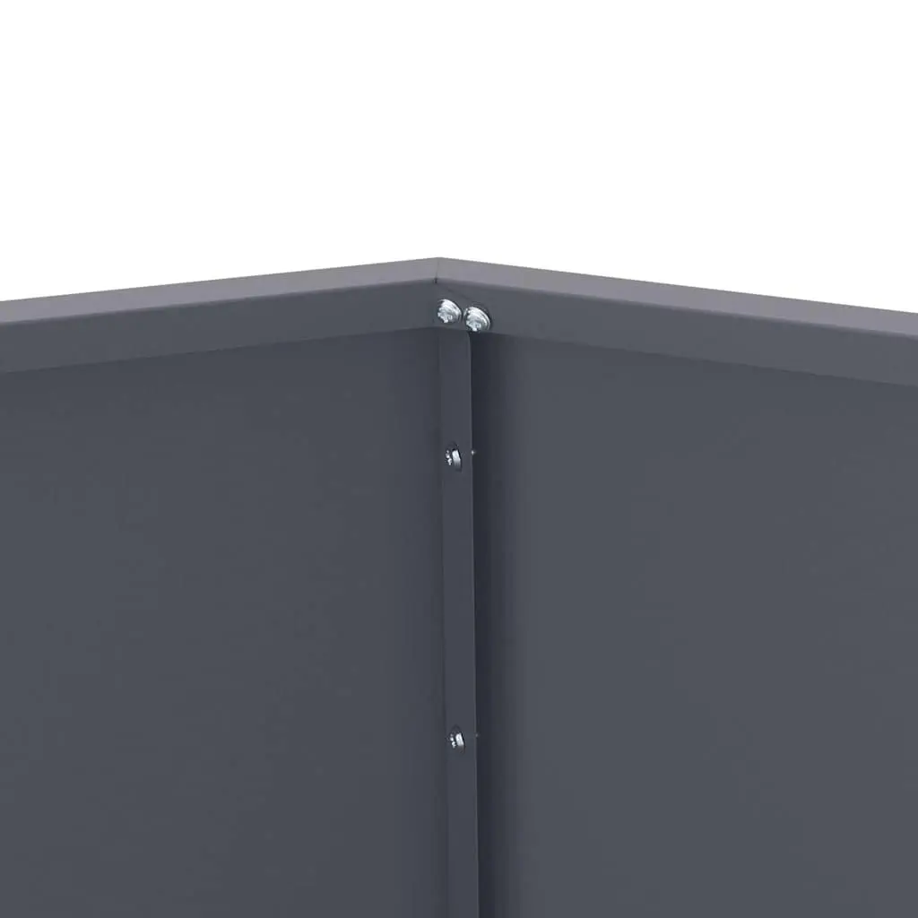 Steel Planter Box Outdoor Garden Rectangular Anthracite 2 Piece