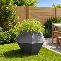 Steel Garden Planter Specifications: 75x75x60cm, Black