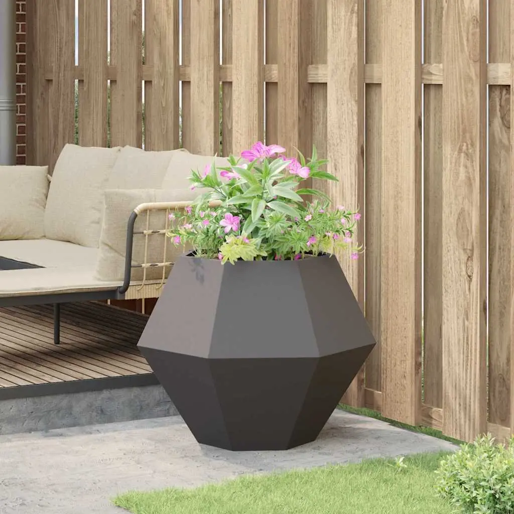 Steel Garden Planter Outdoor 75x75x60cm Black