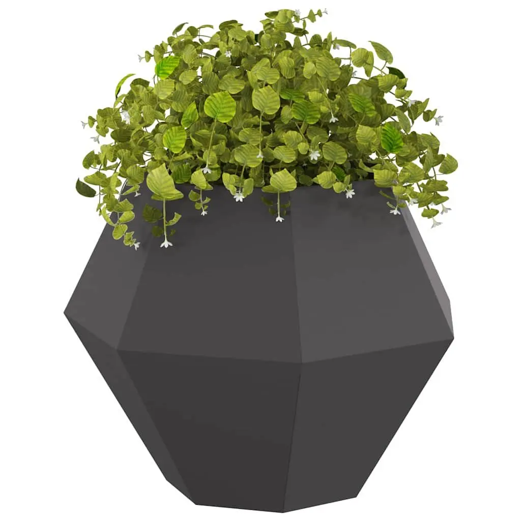 Garden Planter 2 pcs Black 75 x 75 x 60 cm Rectangular Outdoor Pots Terrace