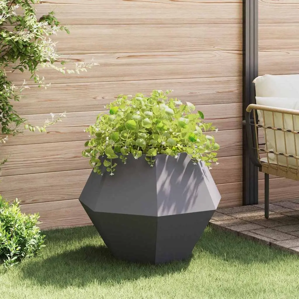 Garden Planter 2 pcs Black 75 x 75 x 60 cm Rectangular Outdoor Pots Terrace