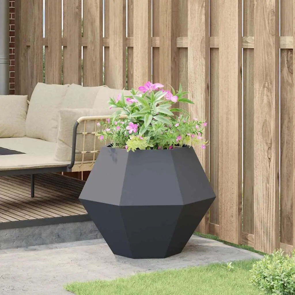 Garden Planter Outdoor Rectangular Anthracite Steel 75 x 75 x 60 cm
