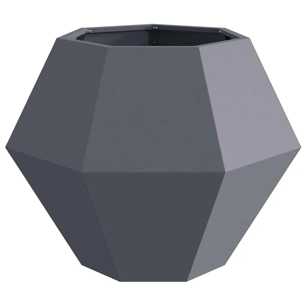 Garden Planter Outdoor Rectangular Anthracite Steel 75 x 75 x 60 cm