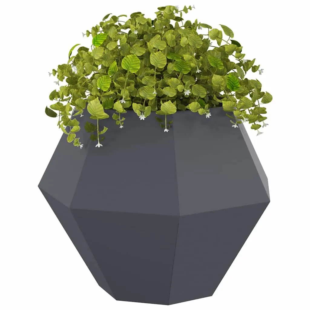 Steel Planter 2 pcs Anthracite Rectangular Garden Pots Outdoor Terrace Patio
