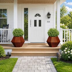 Specifications of 2 pcs Rectangular Steel Garden Pots