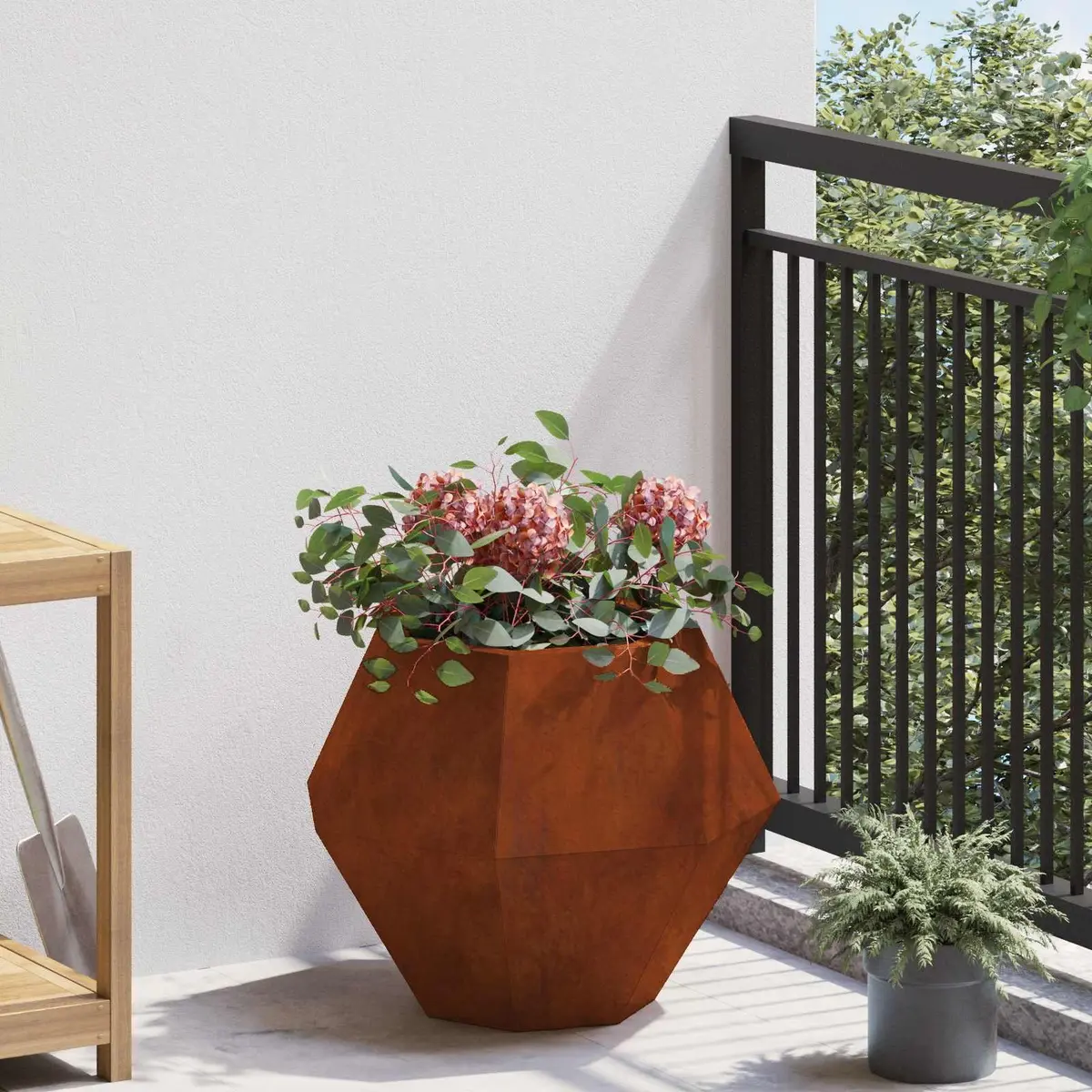 Rectangular Garden Planters 50x50x40cm Steel Set of 2