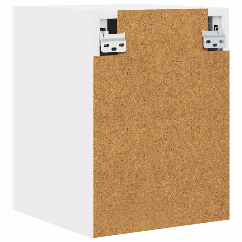 Hanging Kitchen Cabinet with Door White Modern Storage Engineered Wood 30 x 31 x 40 cm