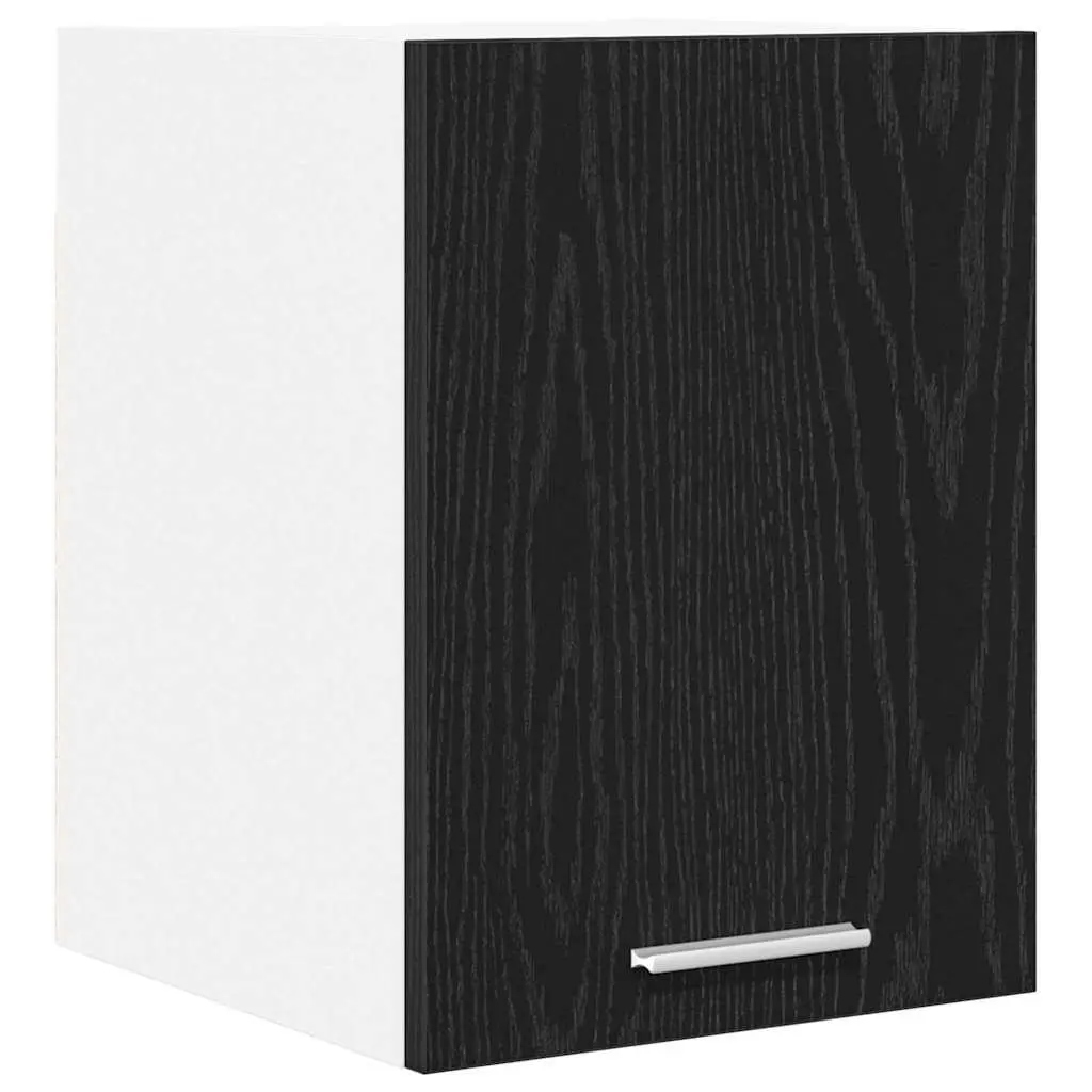 Hanging Kitchen Cabinet Black Oak White Modern Wall-mounted 30x31x40cm