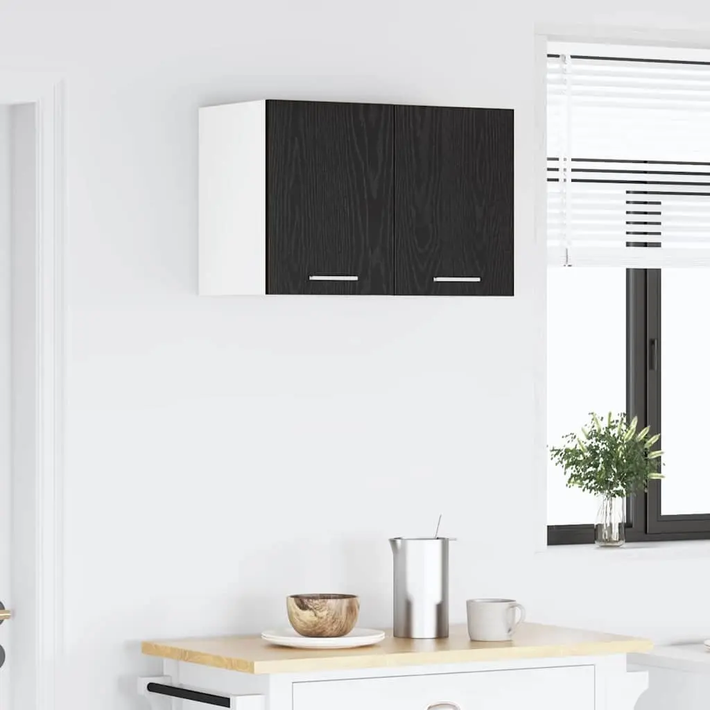Hanging Kitchen Cabinet Black Oak White Modern Wall-mounted 30x31x40cm
