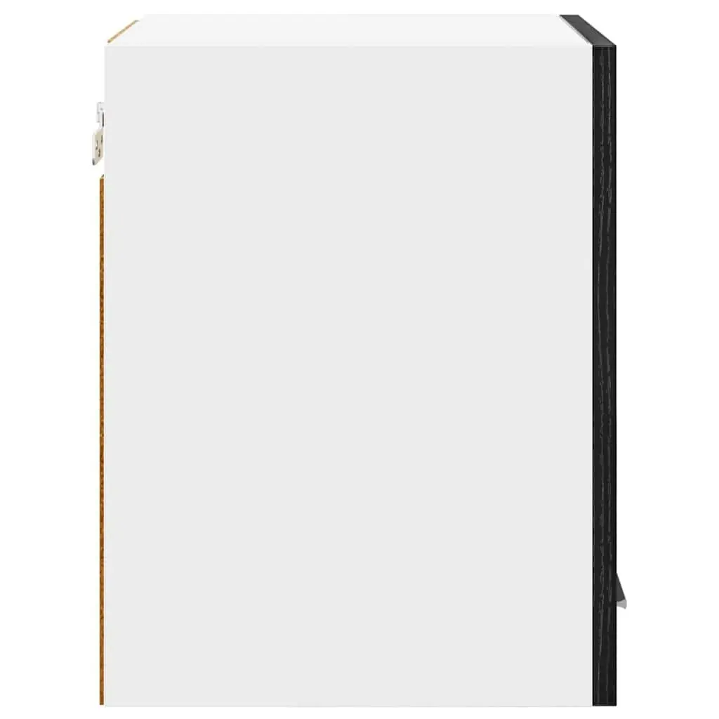 Hanging Kitchen Cabinet 2 pcs Black Oak White Modern Storage 30x31x40cm