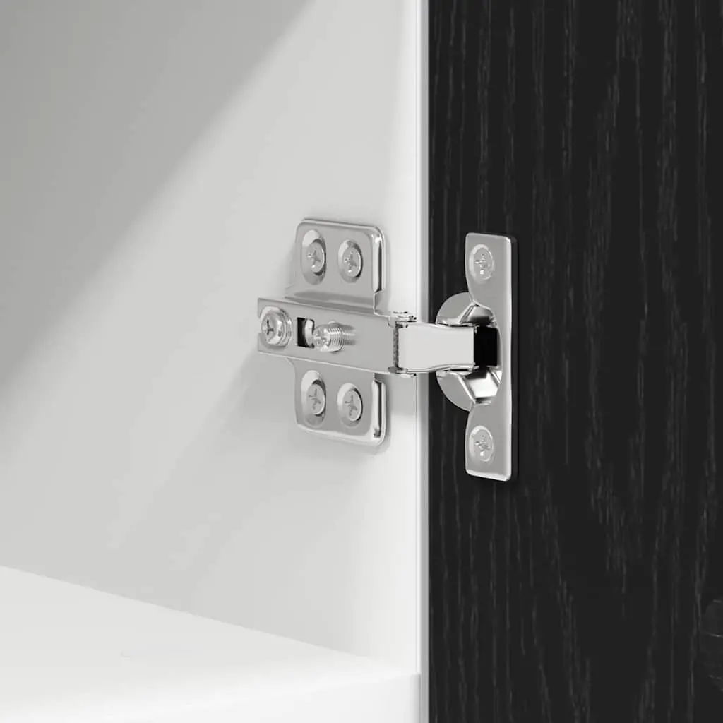 Hanging Kitchen Cabinet 2 pcs Black Oak White Modern Storage 30x31x40cm