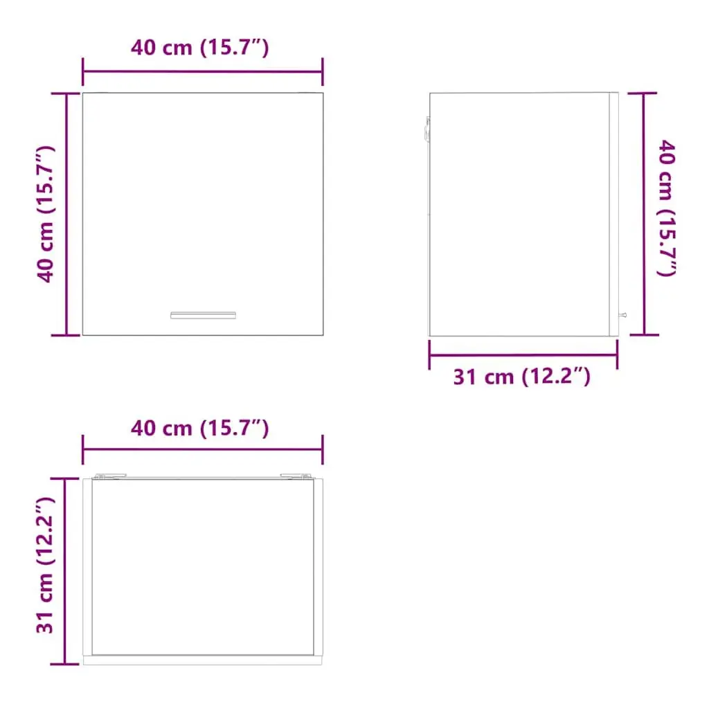 Hanging Kitchen Cabinet White Storage Cupboard 40x31x40cm