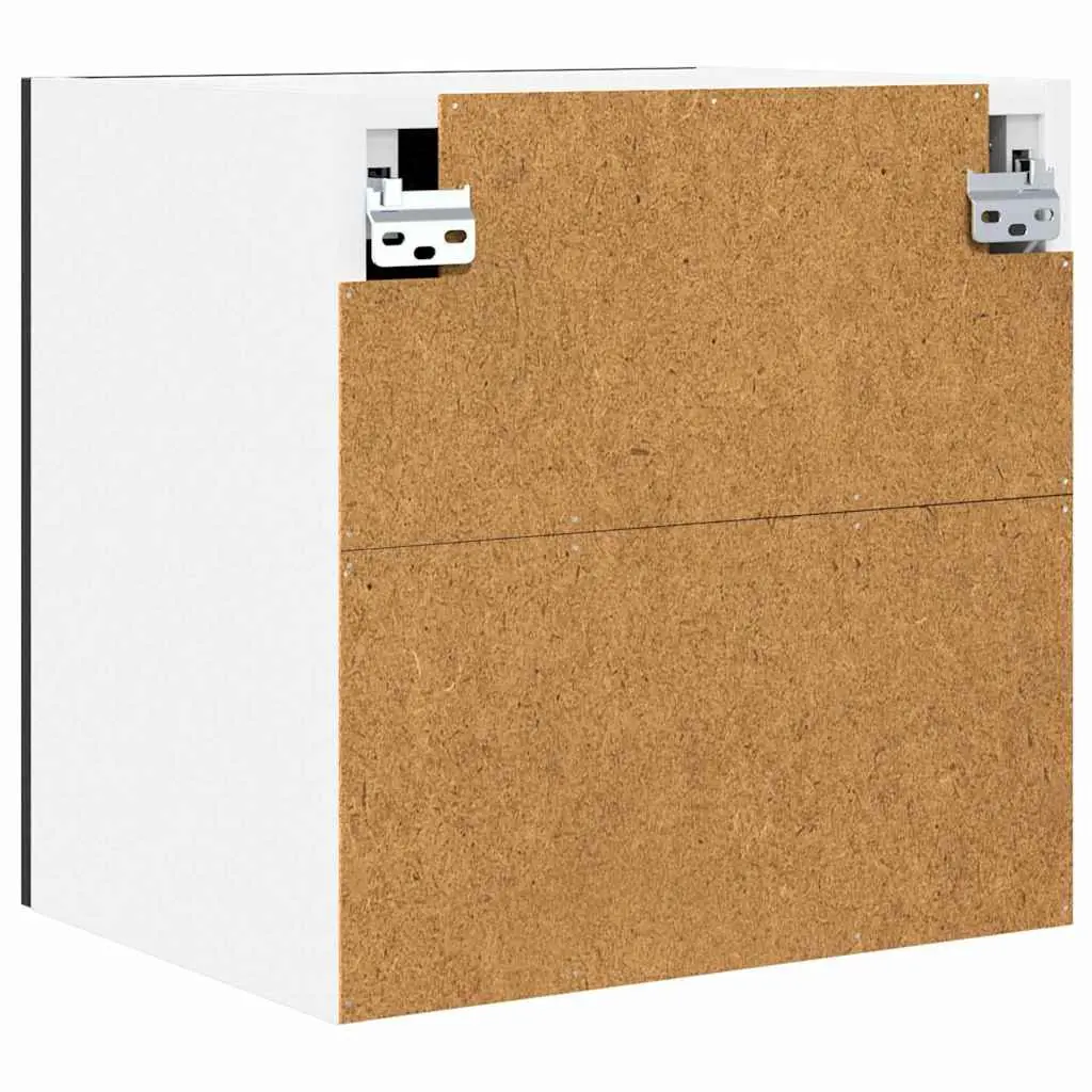 Hanging Kitchen Cabinet with Door Black Oak White 40x31x40cm Modern Storage