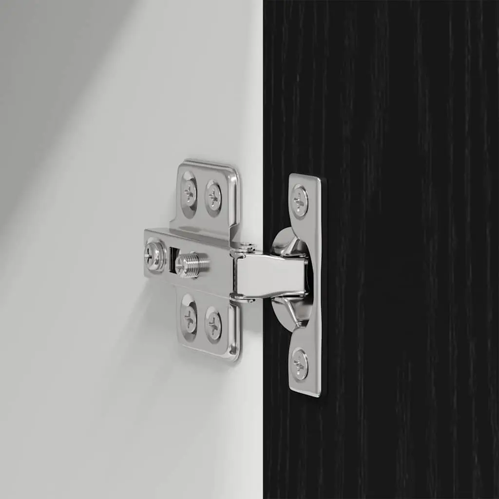 Hanging Kitchen Cabinet with Door Black Oak White 40x31x40cm Modern Storage