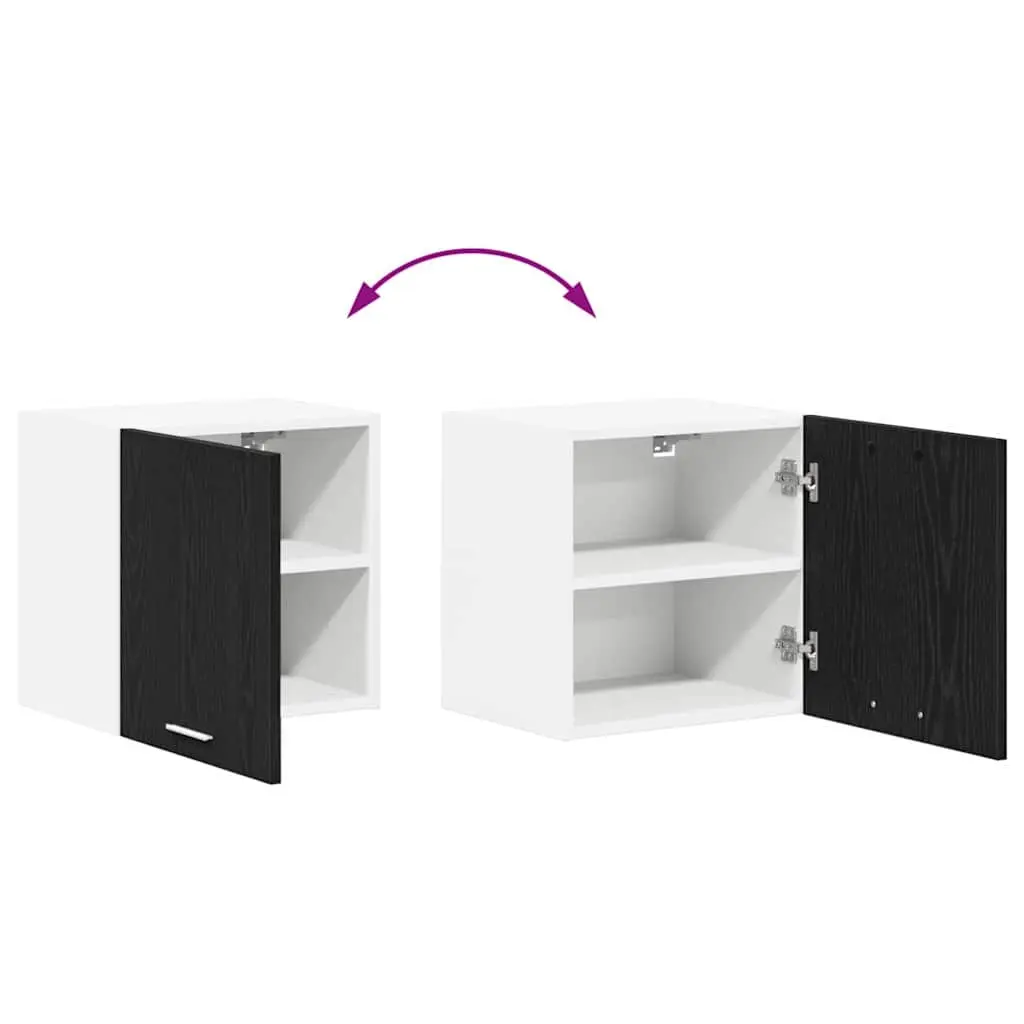 Kitchen Hanging Cabinet Black Oak White Modern 2 Piece Storage Organiser