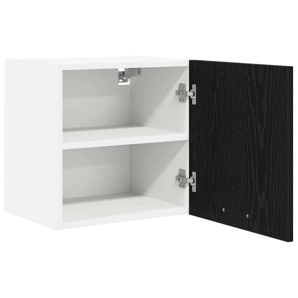 Kitchen Hanging Cabinet Black Oak White Modern 2 Piece Storage Organiser