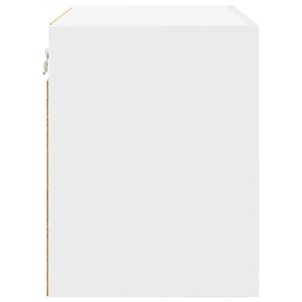 Hanging Kitchen Cabinet 2 Pieces White Modern Storage Engineered Wood Wall Mount