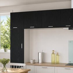 50x31x40cm Hanging Cabinet with Door - Black Oak White