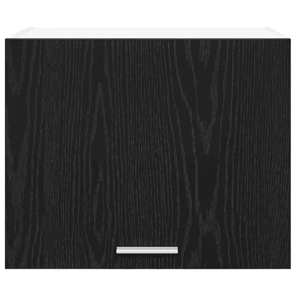 Hanging Kitchen Cabinet Set of 2 Black Oak White Modern Storage 50x31x40cm