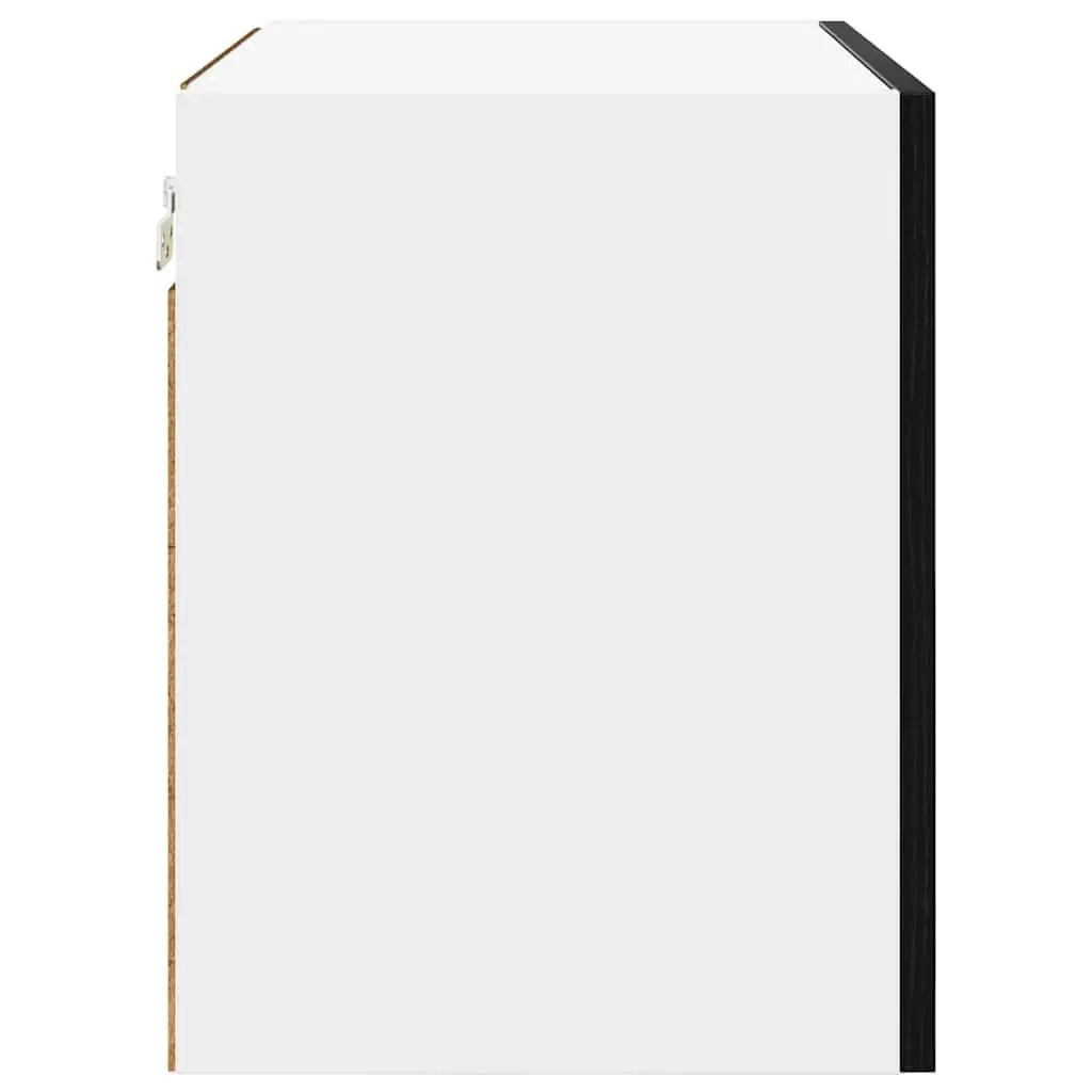 Hanging Kitchen Cabinet Set of 2 Black Oak White Modern Storage 50x31x40cm