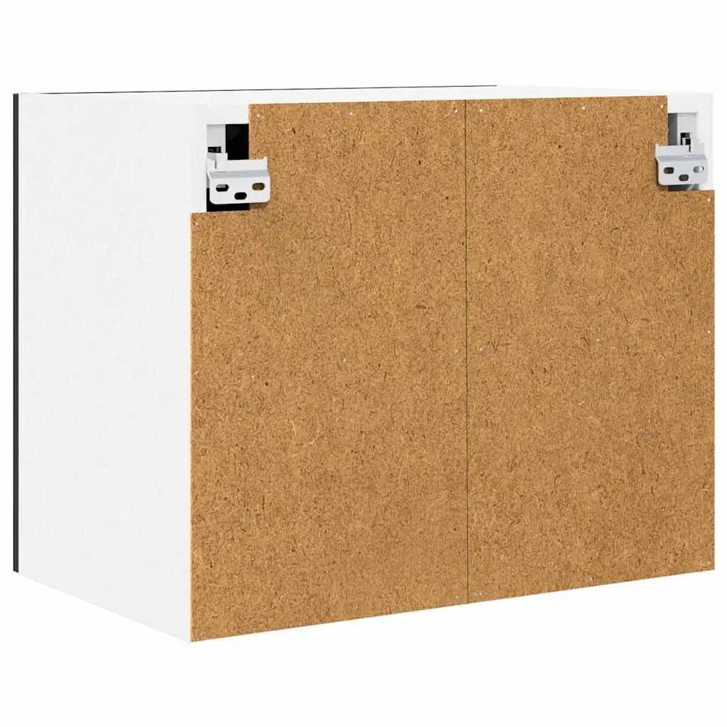 Hanging Kitchen Cabinet Set of 2 Black Oak White Modern Storage 50x31x40cm