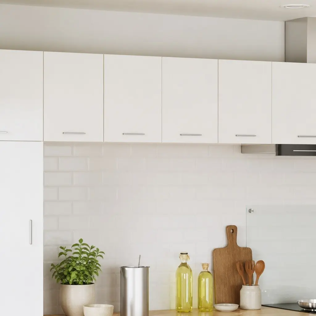 Hanging Kitchen Cabinet Set 2 Piece White Modern Storage Cupboard 60x31x40cm