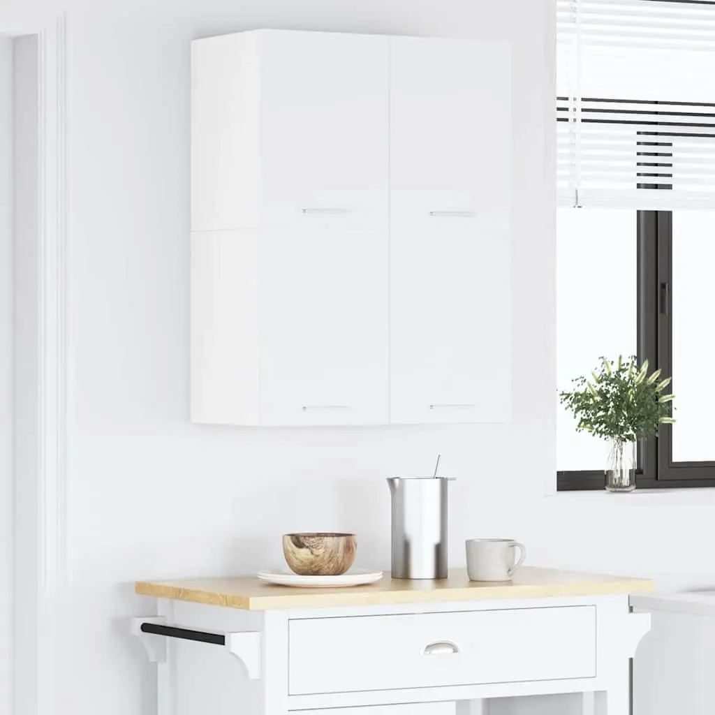 Hanging Kitchen Cabinet Set 2 Piece White Modern Storage Cupboard 60x31x40cm