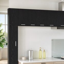 Hanging Kitchen Cabinet Door 60x31x40cm in Black Oak and White