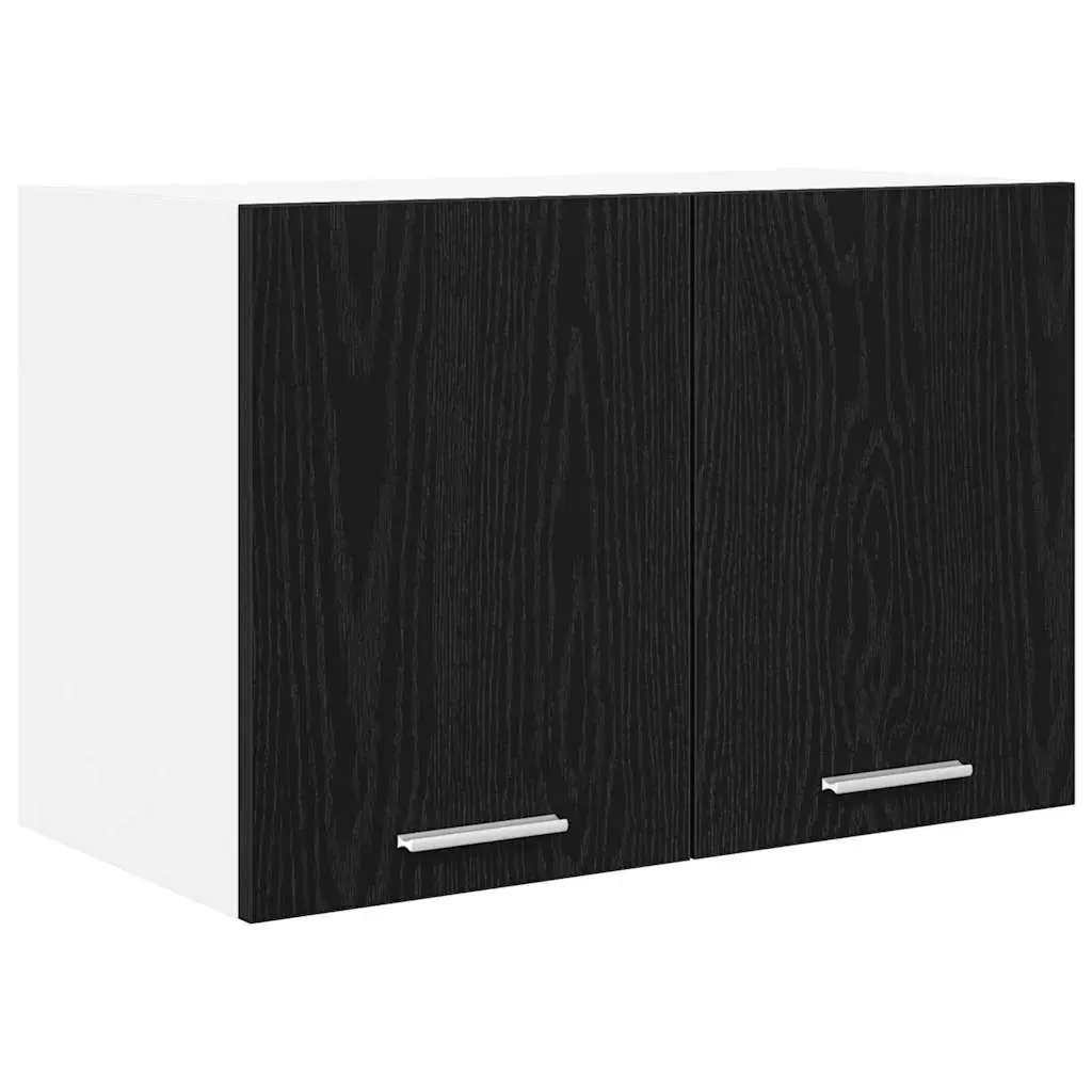 Hanging Kitchen Cabinet Black Oak White 60x31x40 cm Modern Storage Furniture 2 Piece