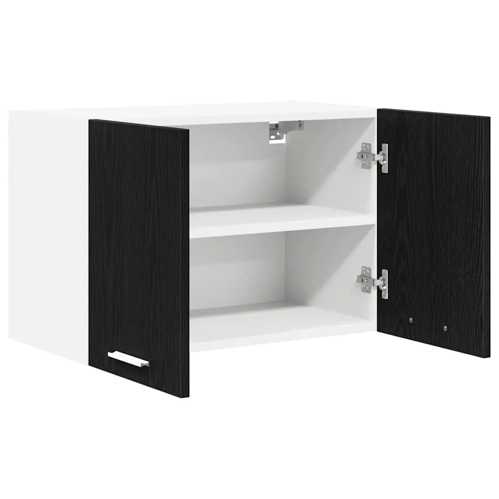 Hanging Kitchen Cabinet Black Oak White 60x31x40 cm Modern Storage Furniture 2 Piece