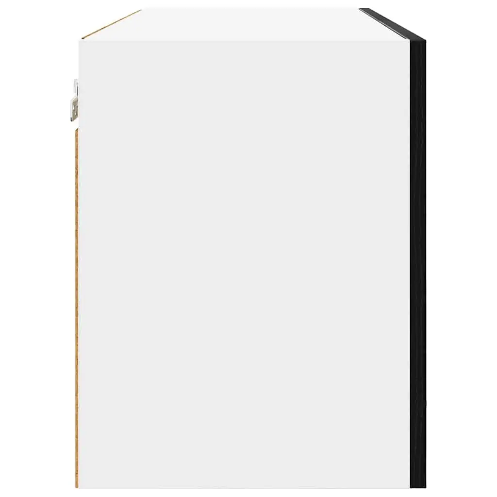 Hanging Kitchen Cabinet Black Oak Modern Storage 80 x 31 x 40 cm