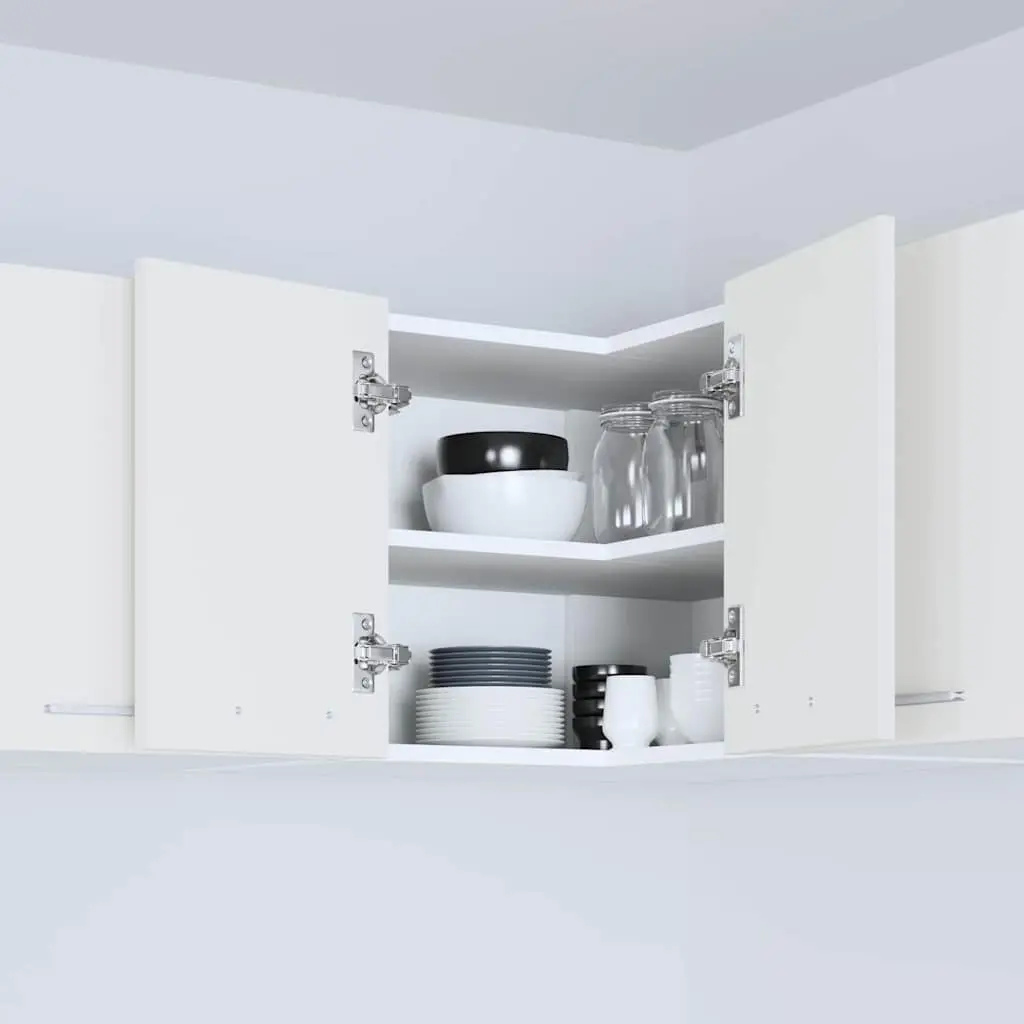 Hanging Kitchen Cabinet White Modern Storage Engineered Wood 57 x 57 x 40 cm