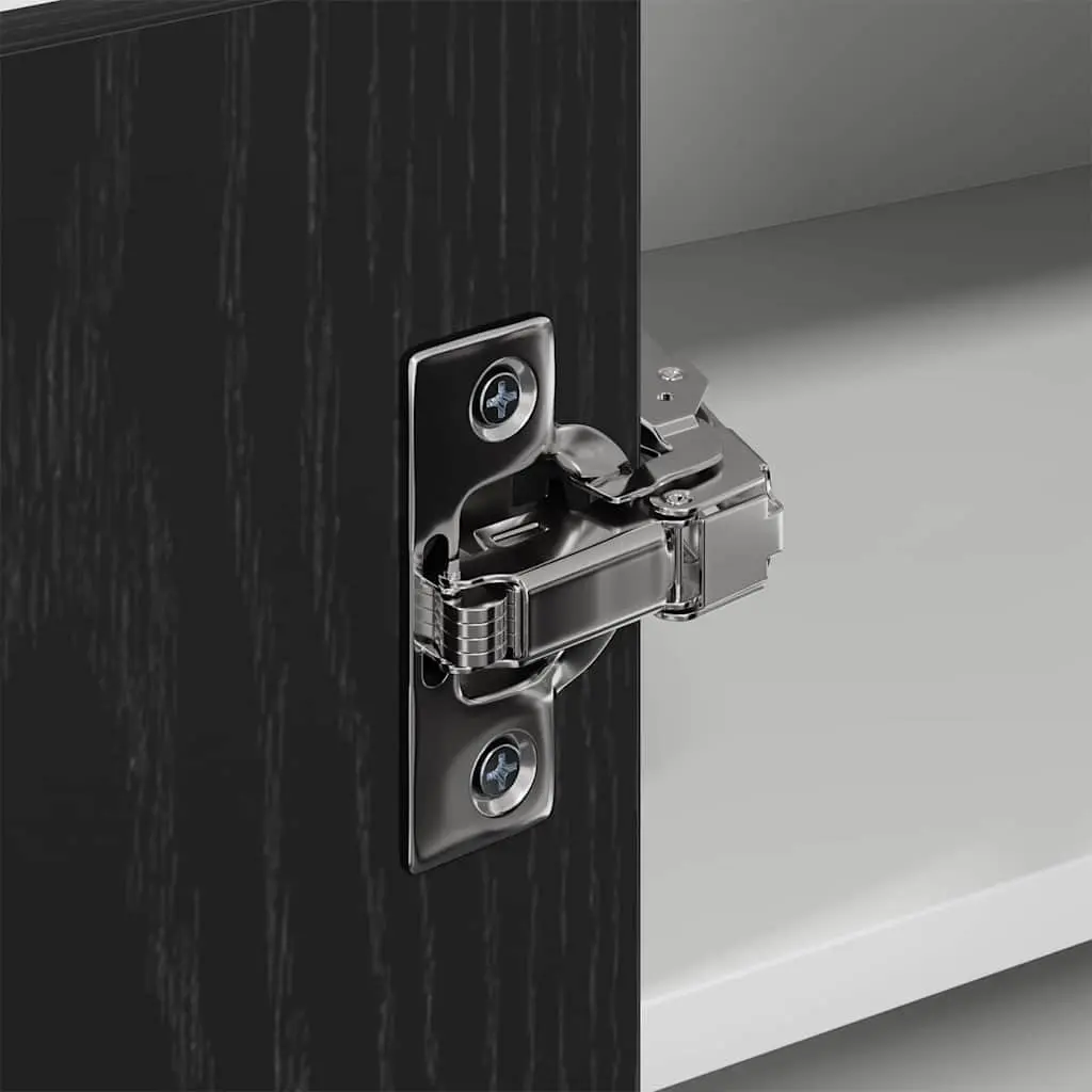 Hanging Kitchen Cabinet Wall Mount Black Oak White 57x57x40cm