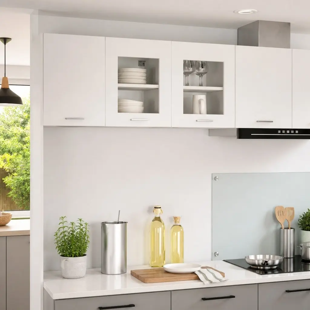 Hanging Kitchen Cabinet 2 pcs White Storage Engineered Wood 40x31x40cm