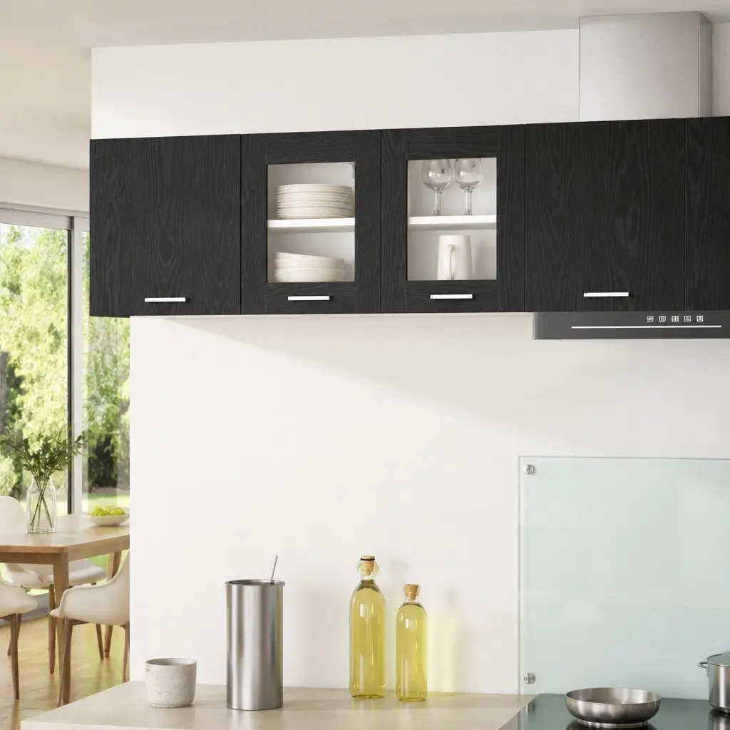 Storage Kitchen Cabinet 2 Piece Black Oak Engineered Wood 40x31x40cm