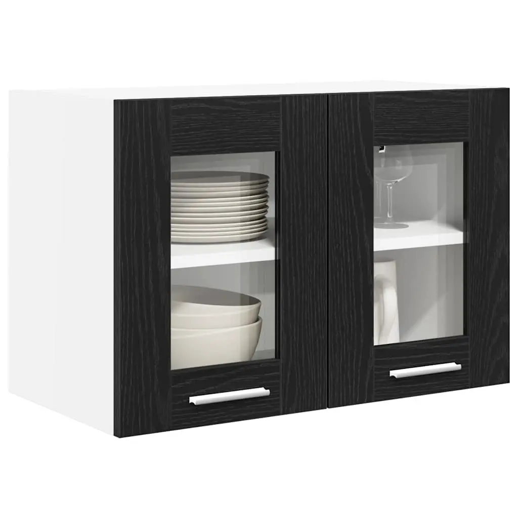 Hanging Kitchen Cabinet Black Oak Modern Storage Engineered Wood 60x31x40cm