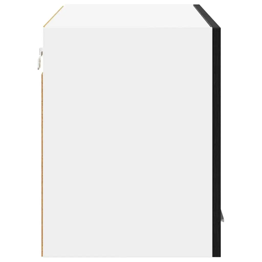 Hanging Kitchen Cabinet Modern Storage Black Oak White 80x31x40cm Wall Mount